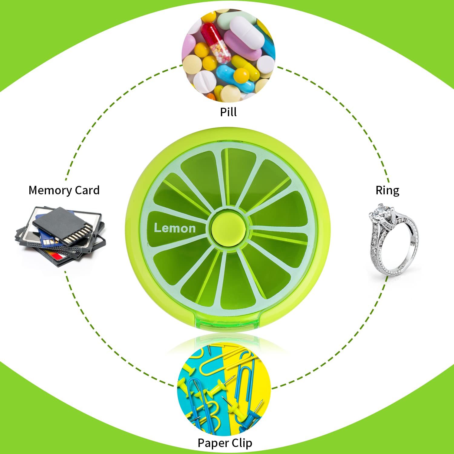 Creative Portable Mini 7 Day Weekly Circular Shape Rotary Cute Fruit Style view 8