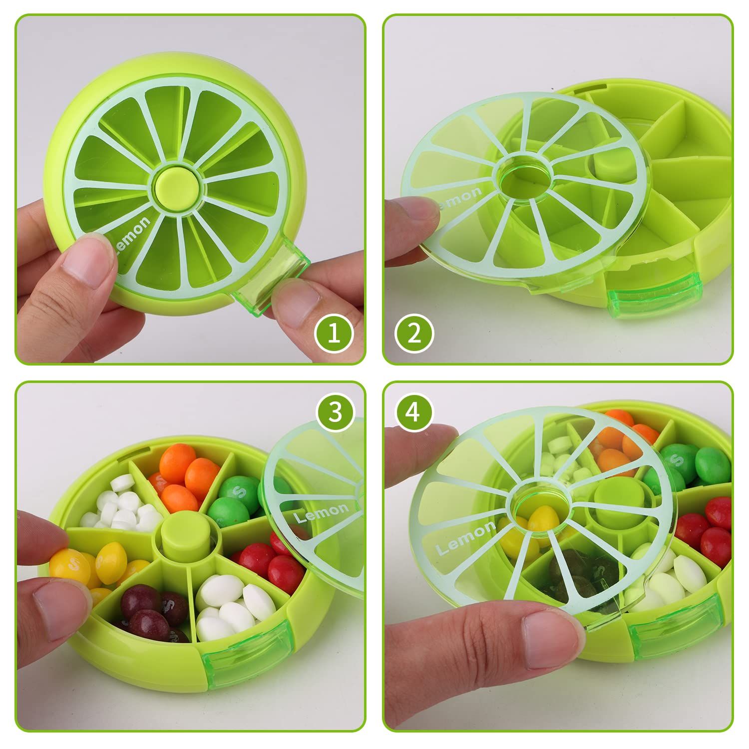 Creative Portable Mini 7 Day Weekly Circular Shape Rotary Cute Fruit Style view 9