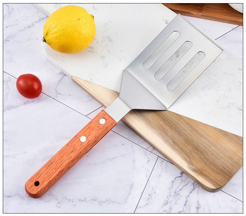 Metal Spatula 2pcs Fish Spatula Slotted Turner Stainless Steel Egg Grill view 5