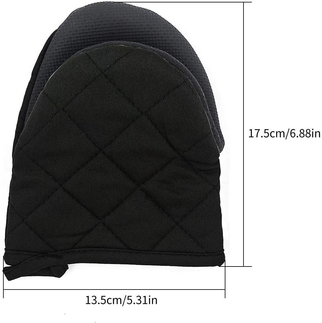 1 Pair Short Oven Mitts, Heat Resistant Silicone Kitchen Mini Oven Mitts for view 7