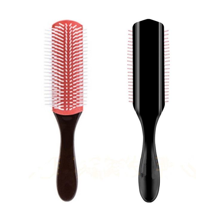 9-Rows Cushion Nylon Bristle Hair Brush Women Men Curly Wet or Dry Hair view 2