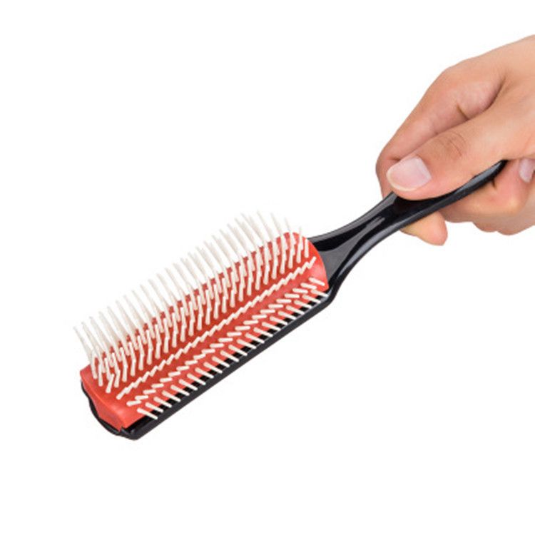 9-Rows Cushion Nylon Bristle Hair Brush Women Men Curly Wet or Dry Hair view 6