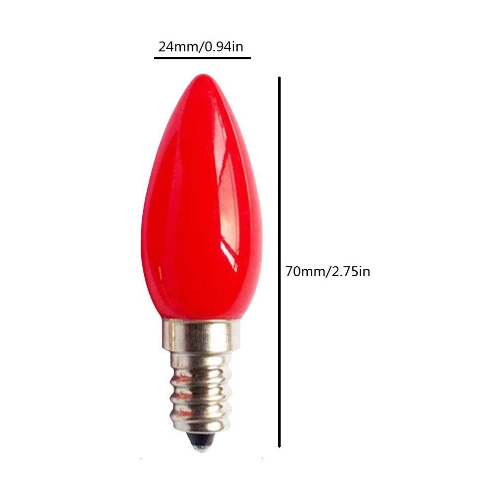 E12 Bulb Red LED Color Light Bulbs 1W LED Bulb Transparent Night Light Bulb view 8