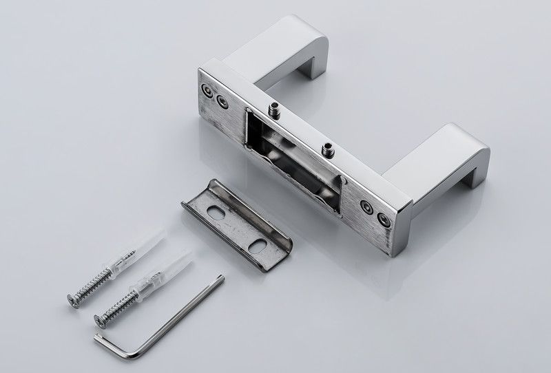 Double Hook in Chrome Wall Mounted Double Towel Hook in Polished Chrome Sirius view 9