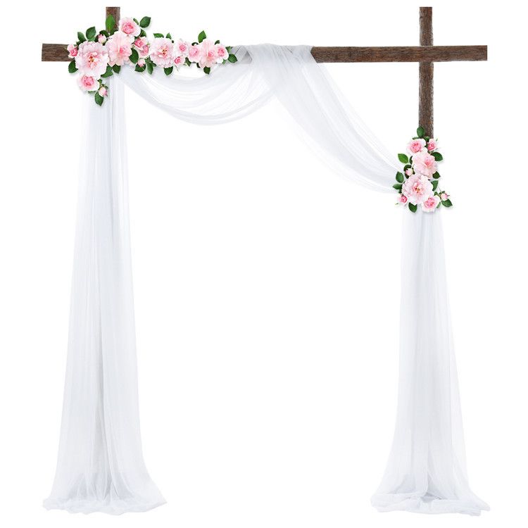 Wedding Arch Draping Fabric 1 Panel of 50*570cm White Chiffon Drapery for view 2