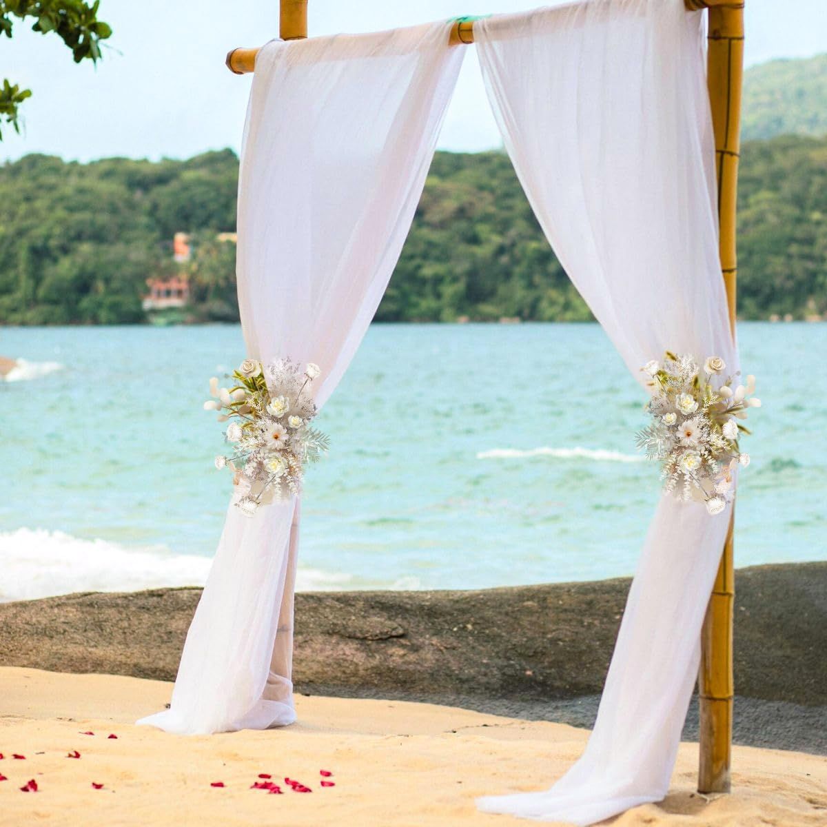 Wedding Arch Draping Fabric 1 Panel of 50*570cm White Chiffon Drapery for view 6