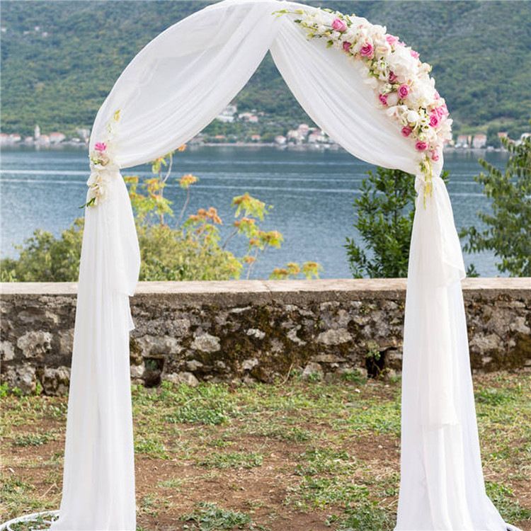 Wedding Arch Draping Fabric 1 Panel of 50*570cm White Chiffon Drapery for view 8