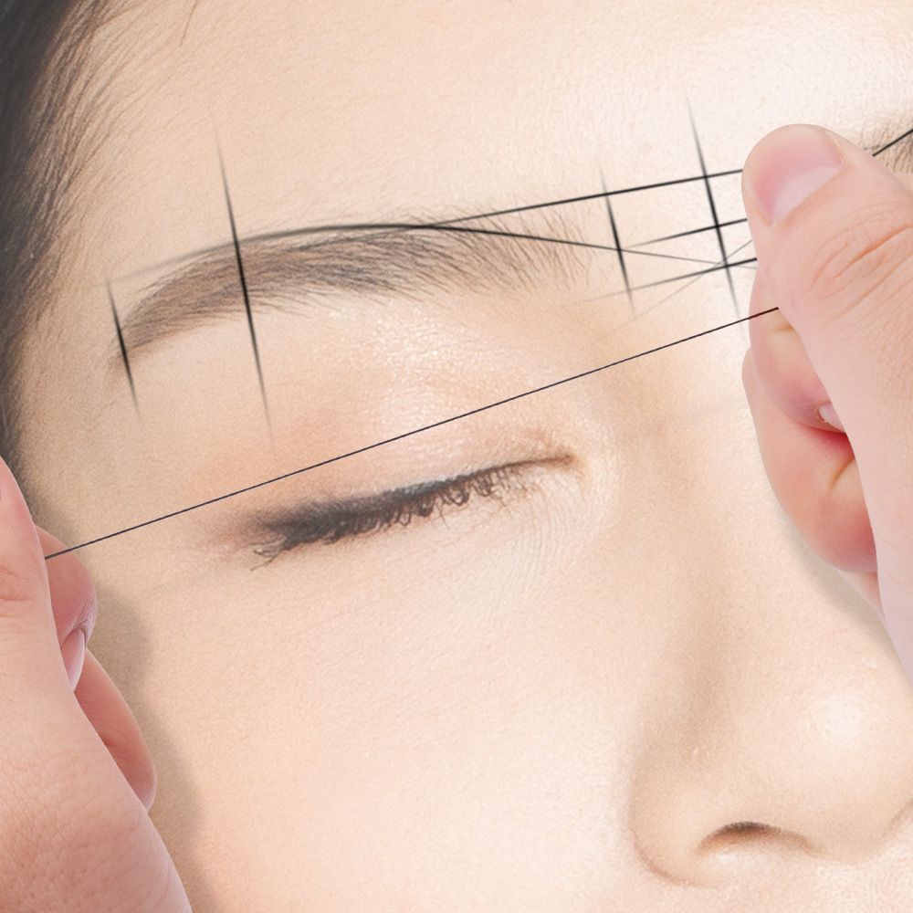 2pcs Pre Inked Microblading String Professional Eyebrow Ruler Thread Eyebrow view 7