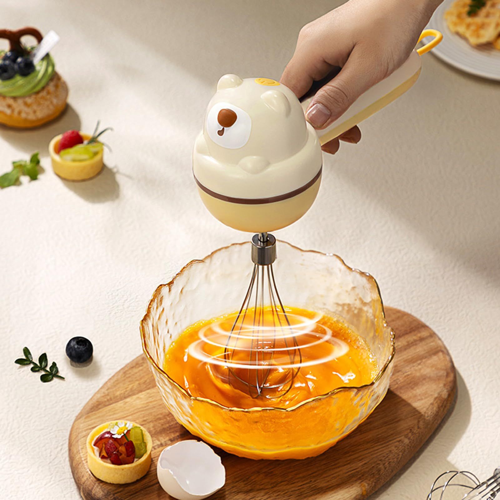 Electric Hand Mixer, Bear Shape Handheld Kitchen Blender, Kitchen Hand Mixer view 8