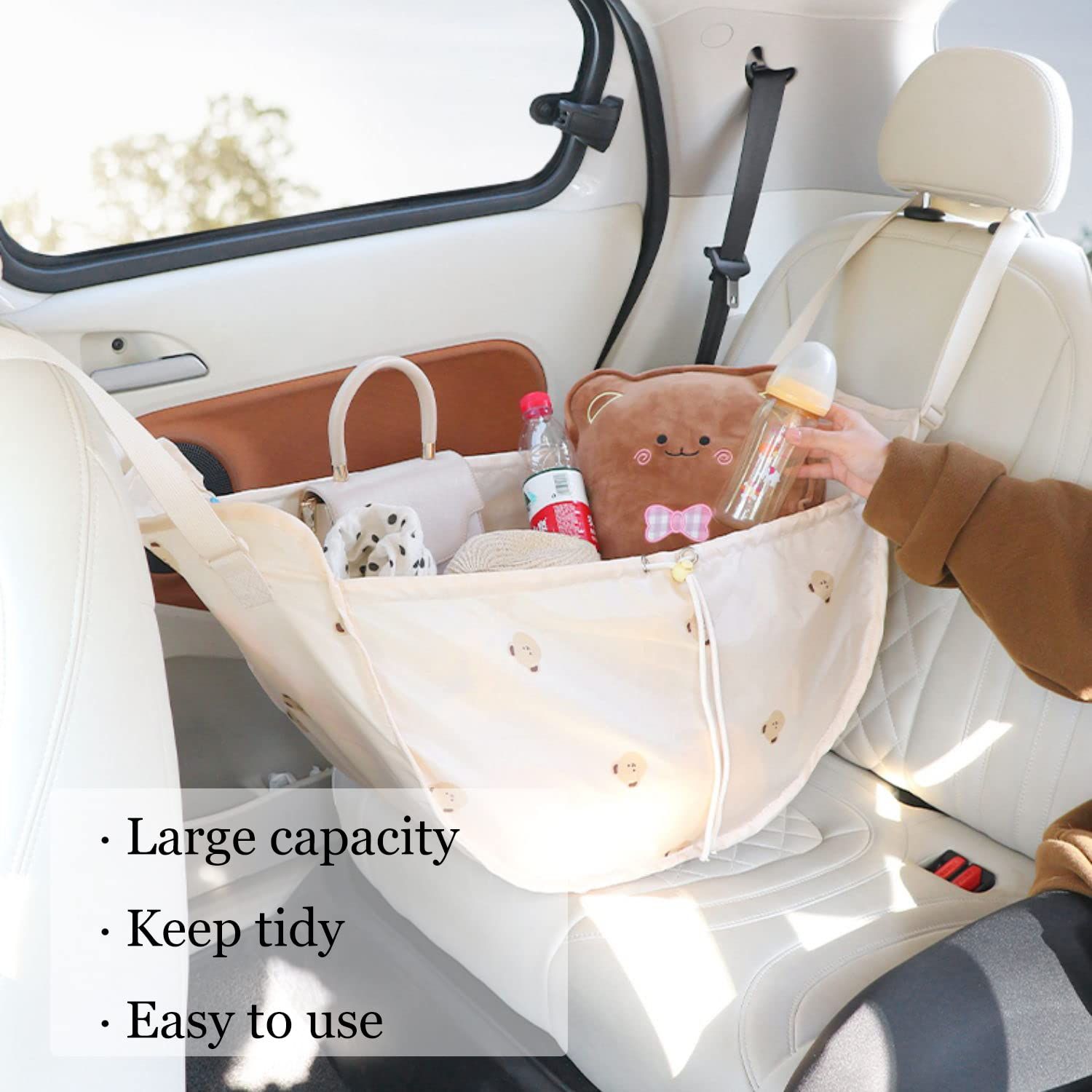 Cute Collapsible Oxford Car Back Seat Hanging Organizer Multifunction view 2