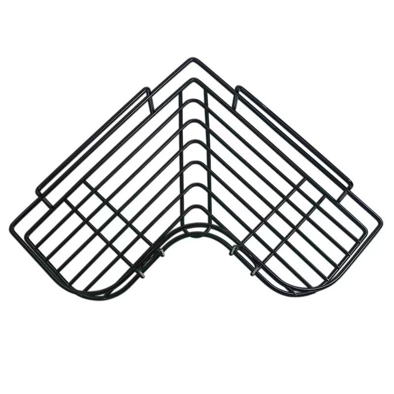 Dual Use Adhesive Or Screw Hook Metal Iron Wire Corner Shelf Storage Hanging Rack