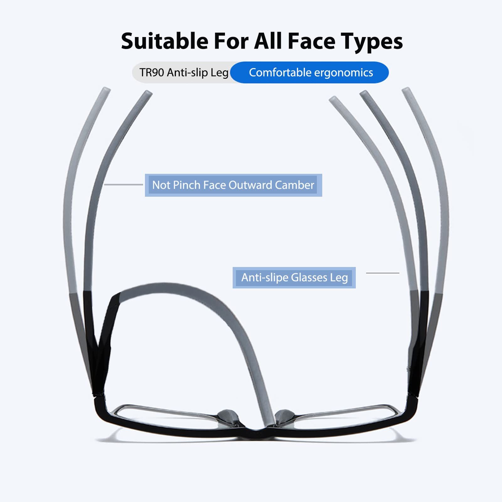 Photochromic Progressive Multifocus Reading Glasses Blue Light Blocking view 5