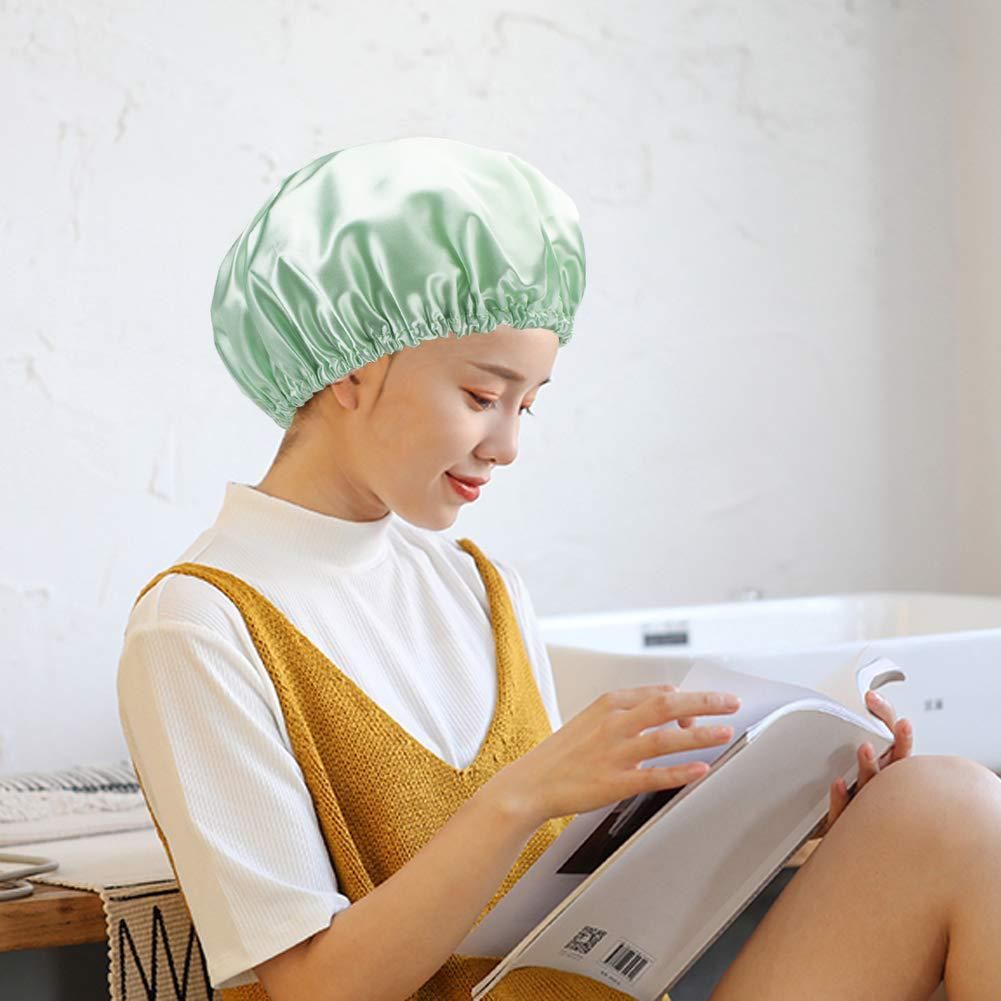 Shower Caps for Women Reusable Waterproof view 10