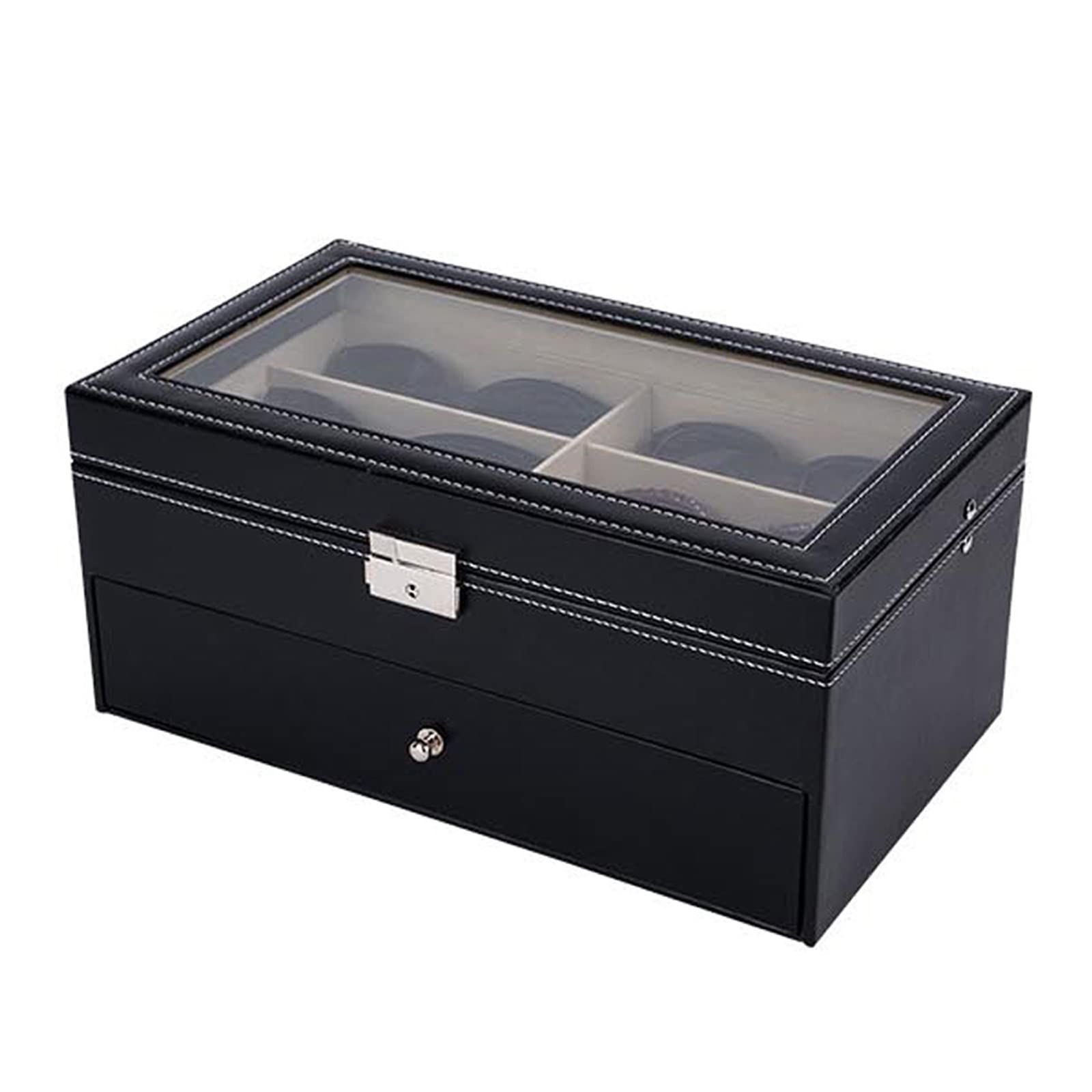 Leather Eyeglasses Storage and Sunglass Glasses Display Drawer Lockable Case view 4