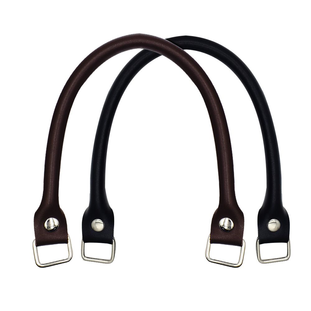 2Pcs Genuine Leather Bag Handles 38cm Purse Straps with Clasp Cowhide Leather view 2