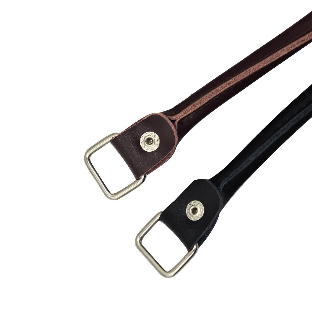2Pcs Genuine Leather Bag Handles 38cm Purse Straps with Clasp Cowhide Leather view 3