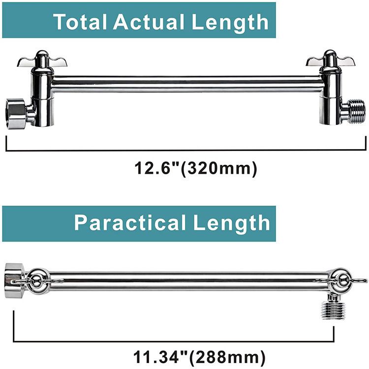 11 Inch Extra Long Adjustable Shower Head Extension Arm With Locking Set Screw view 7