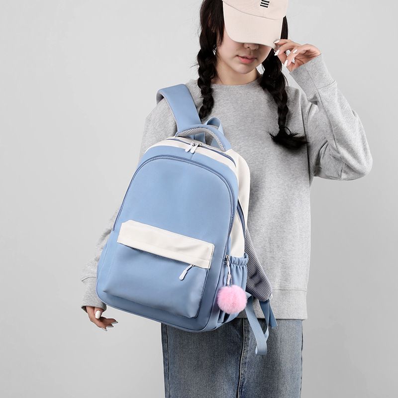 Large Capacity Nylon Backpack with Bear Doll for Women Casual Water-Resistant view 3