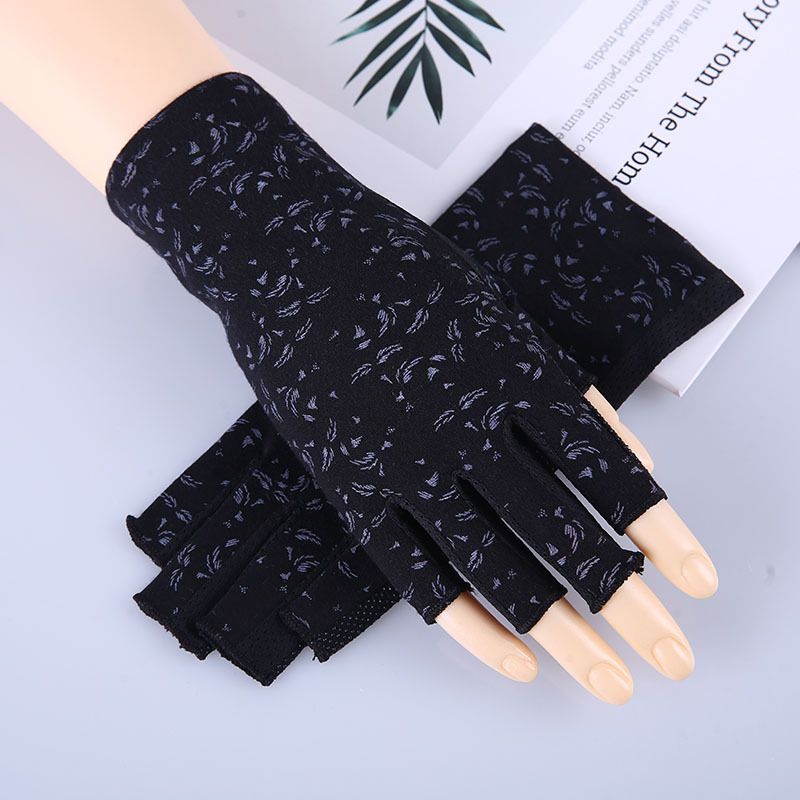 Women Sunblock Fingerless Gloves Summer Driving Gloves Girls Non Slip UV view 3
