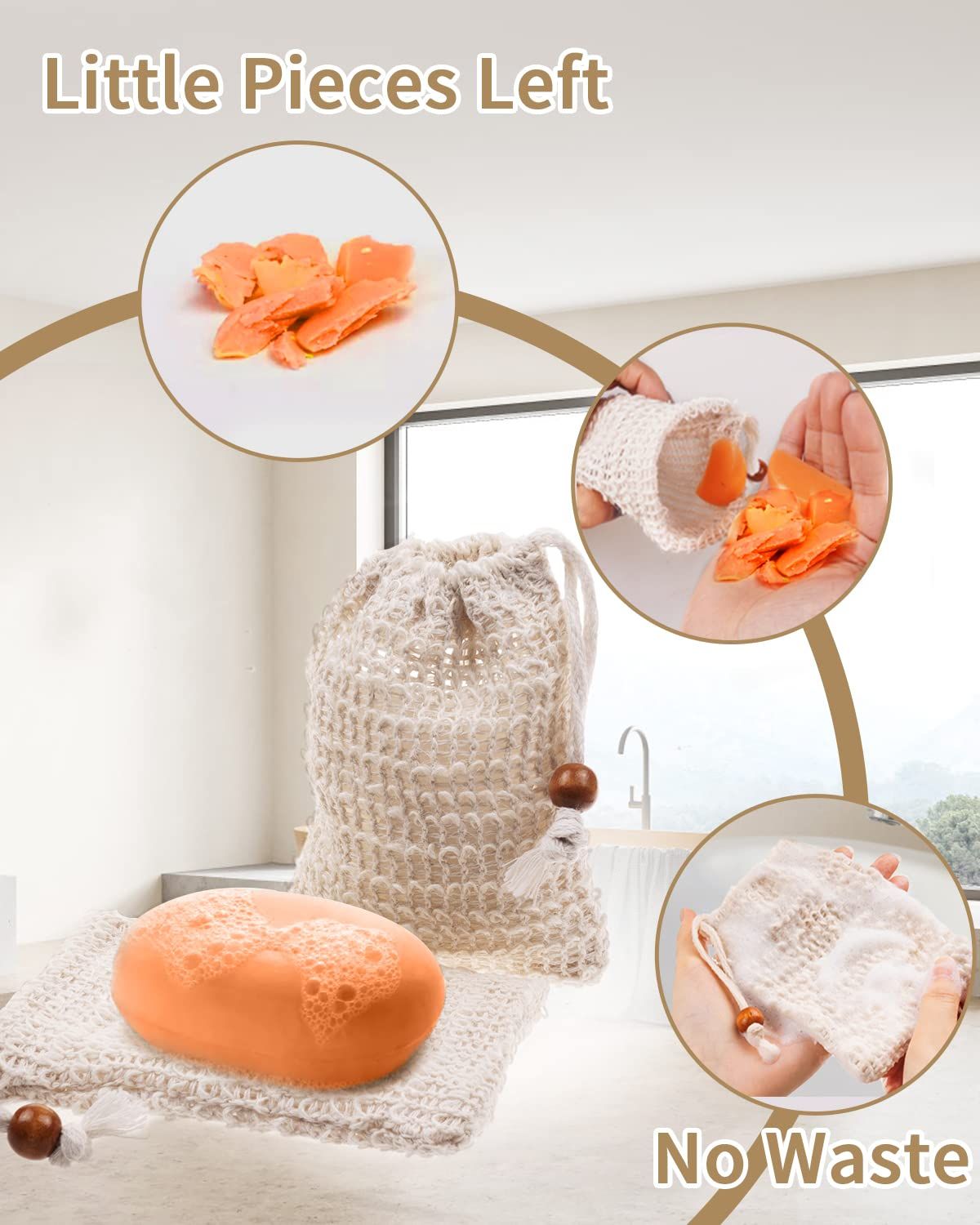 2 Soap Bags Mesh Exfoliating view 5