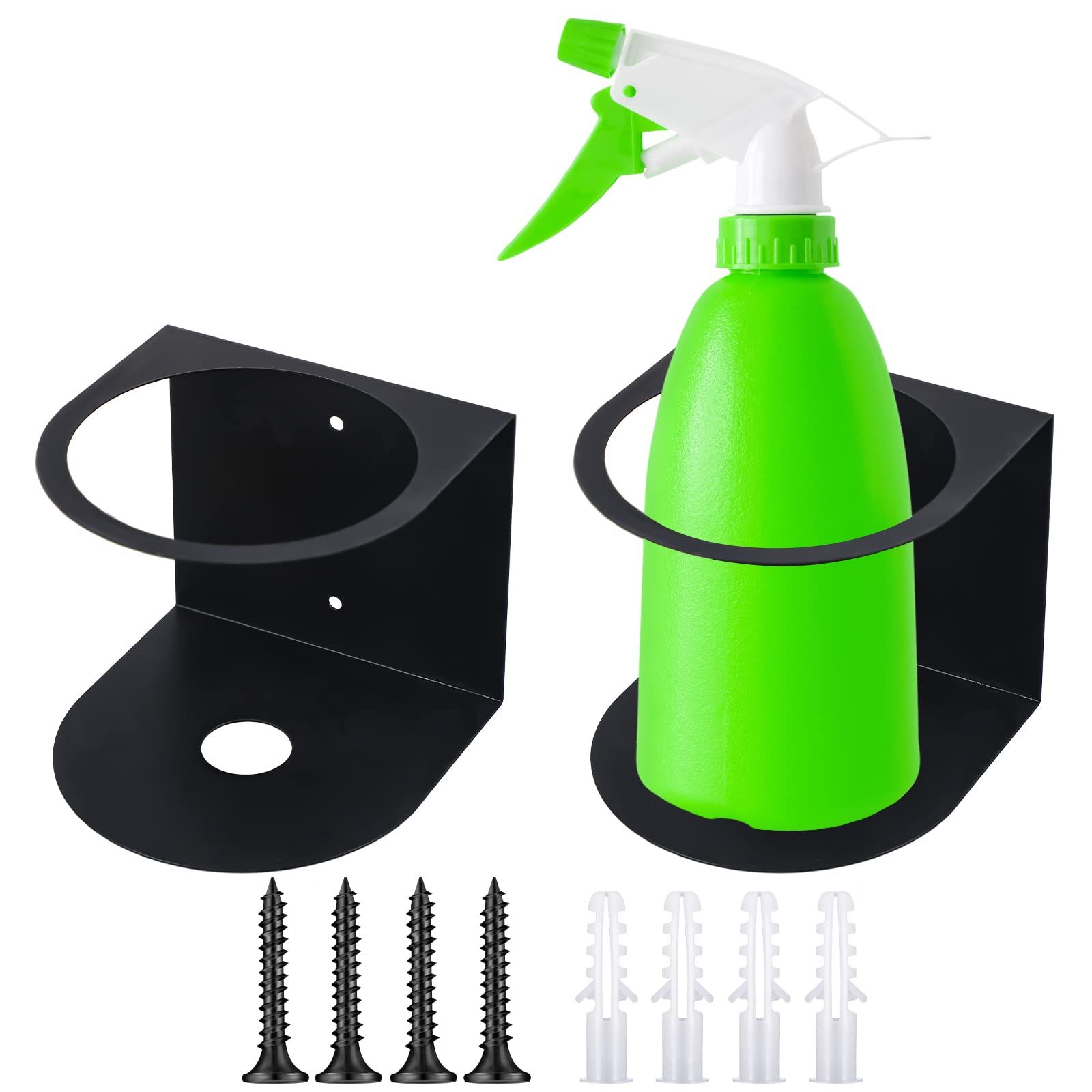 Gerrii 2 Pcs Spray Bottle Holder Brushed Stainless Steel Storage Rack Home