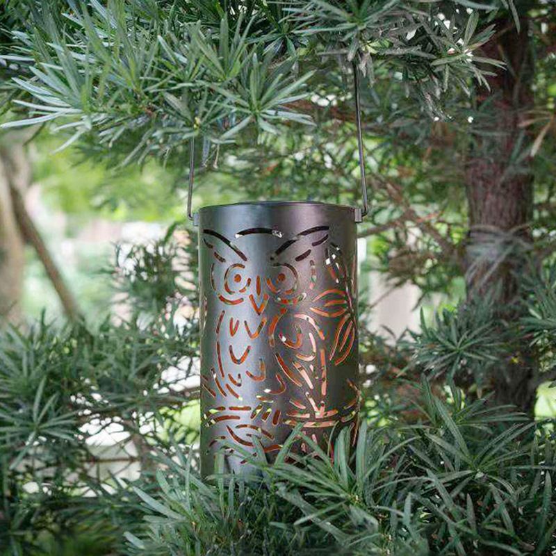 Owls Projection Patterned Garden Lights ，with Handles Waterproof Solar Powered view 2