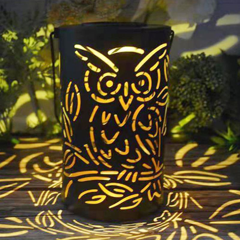 Owls Projection Patterned Garden Lights ，with Handles Waterproof Solar Powered view 4