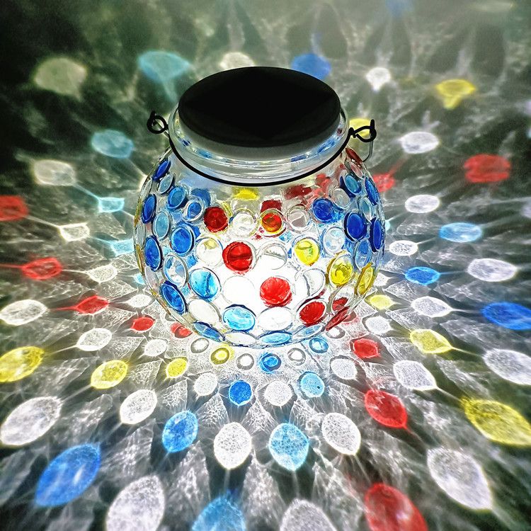 Outdoor Lanterns - Glass Solar Hanging Lights Bee Hollow Out Waterproof view 4