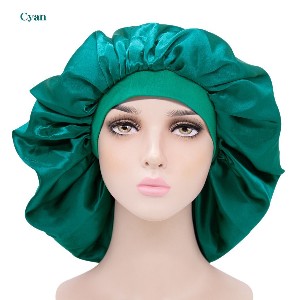 Large Satin Bonnet Shower Caps Soft Silk Night Sleeping Cap Hair Care Bonnet view 2