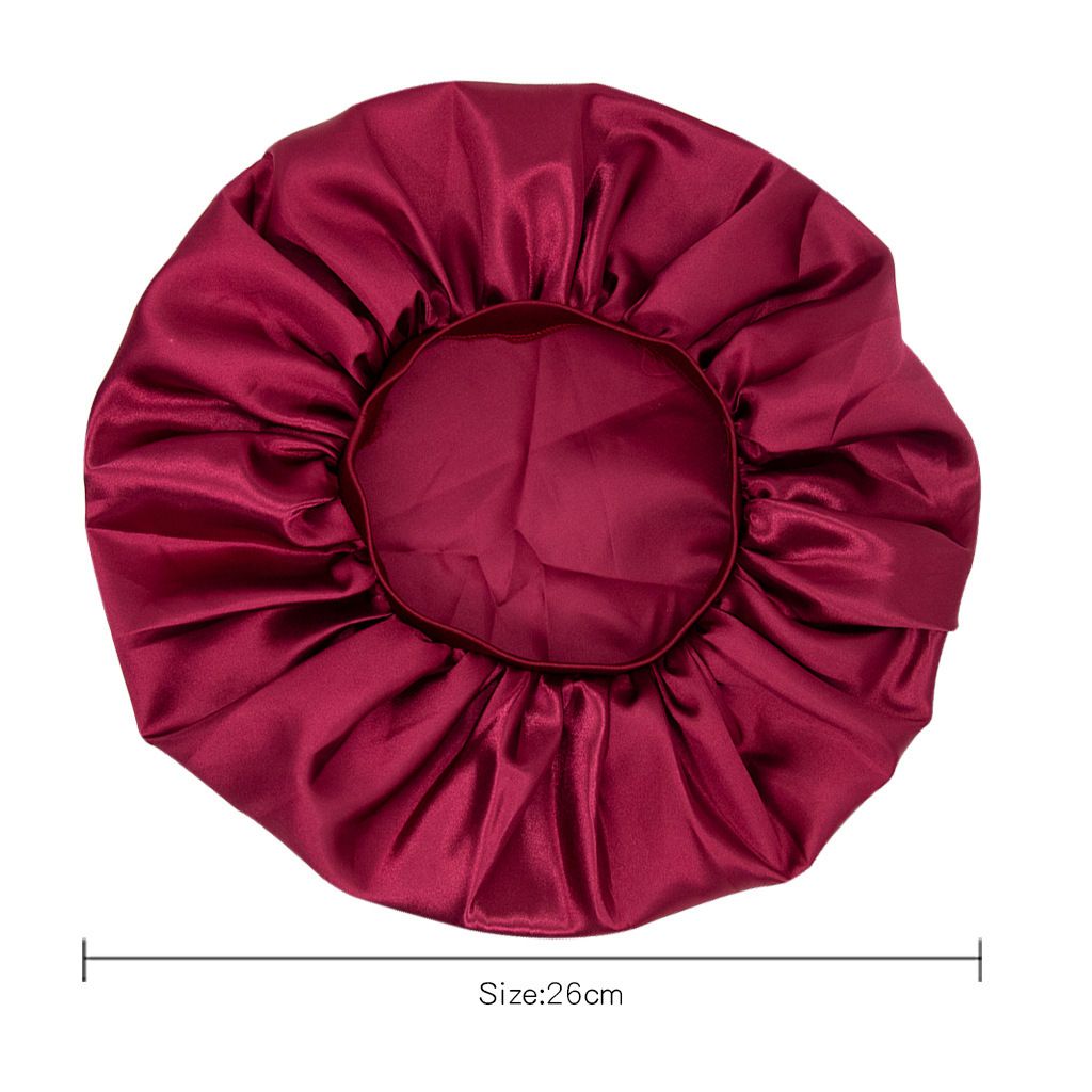Large Satin Bonnet Shower Caps Soft Silk Night Sleeping Cap Hair Care Bonnet view 4