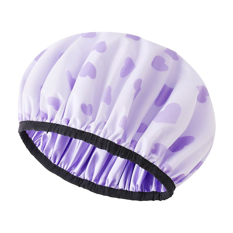 Shower Cap Lined Shower Cap for Women Reusable Triple Layer Waterproof Bath view 2