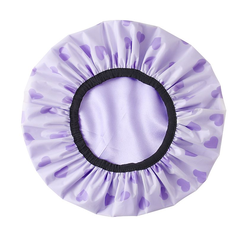 Shower Cap Lined Shower Cap for Women Reusable Triple Layer Waterproof Bath view 4