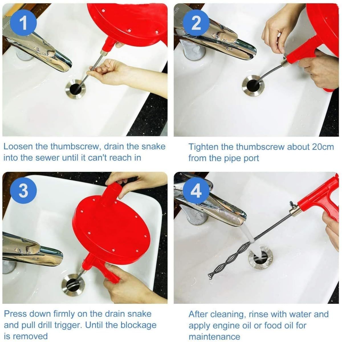 Drain Cleaning Tool Professional Sink Snake for Bathtub Drain view 4
