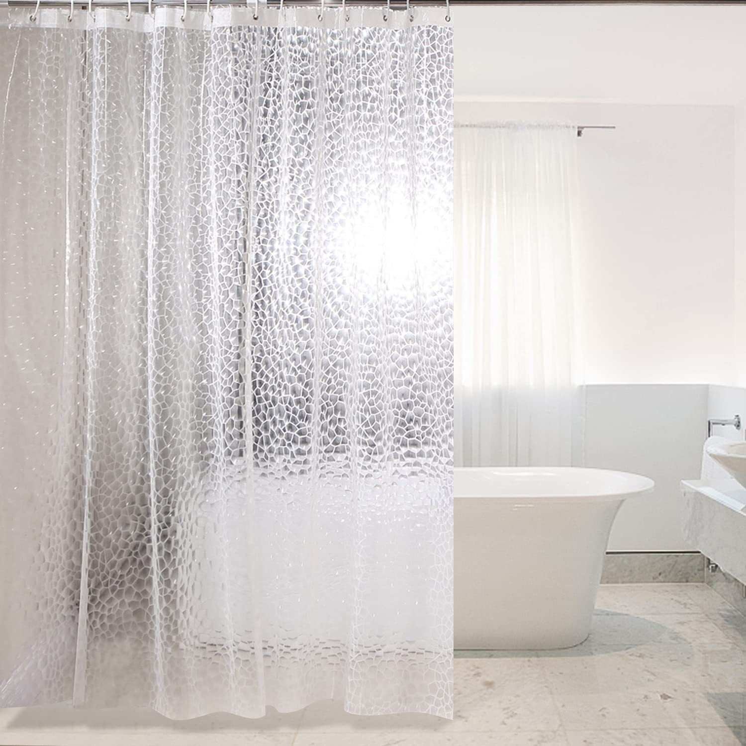 70*70Inch Plastic Shower Curtain Liner for Shower Stall & Bathtubs view 2