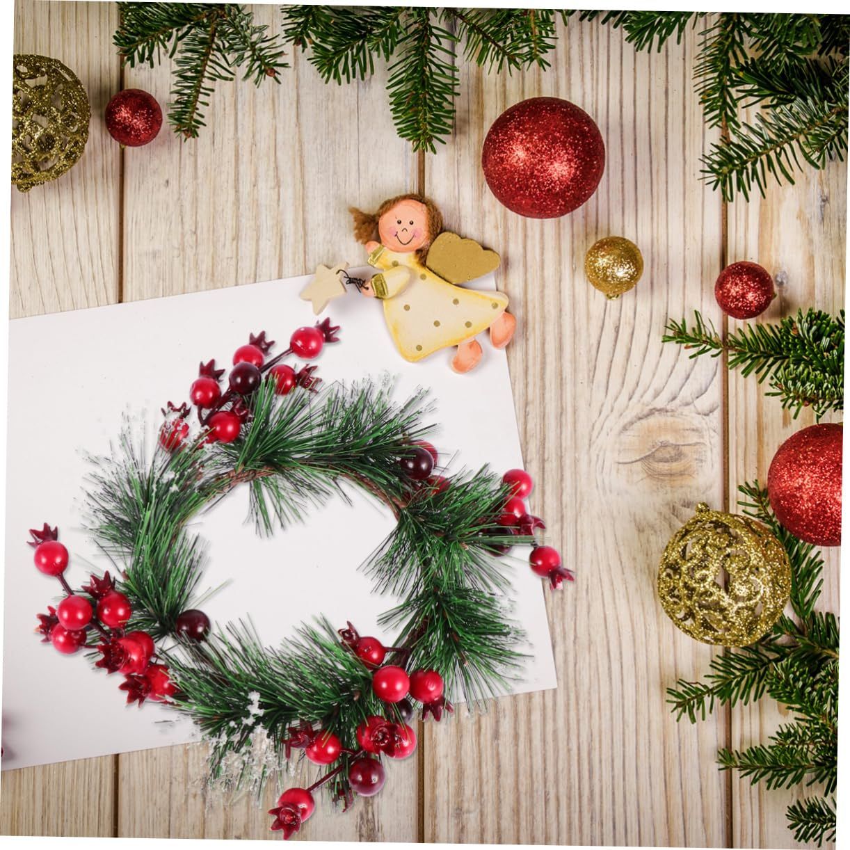 Xmas Table Centerpiece Xmas Garland Wreath Fake Plant Wreath Pine Cones view 3
