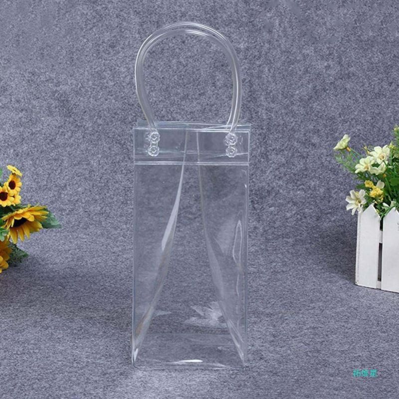 Leakproof Ice Bag, Transparent Portable Ice Bucket Chiller with Carry Handle view 2