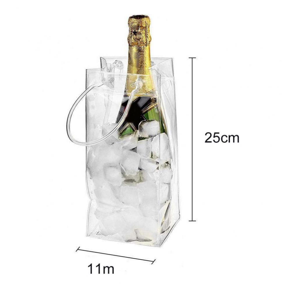 Leakproof Ice Bag, Transparent Portable Ice Bucket Chiller with Carry Handle view 5