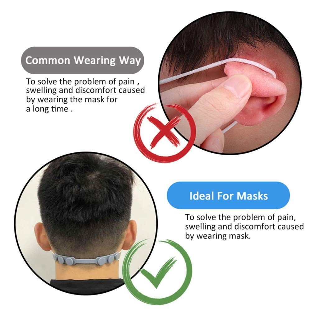4 PCS Extended Silicone Bands Anti-Tightening Strap Adjustable Comfort mask view 5