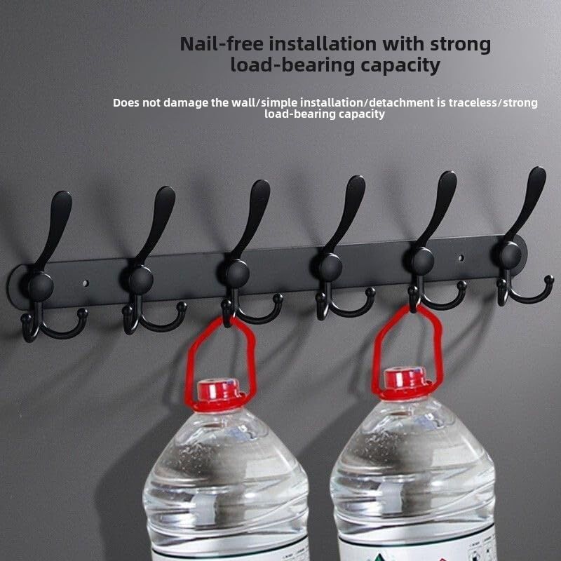 Black Coat Rack Wall Mounted - 16 Inch Heavy Duty Stainless Steel Matte Finish view 4