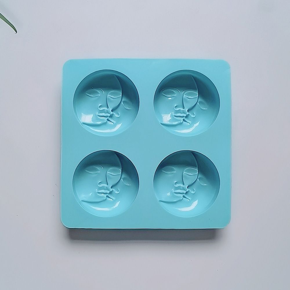 Silicone Soap Molds,Sun & Moon Face Soap Molds for Soap Making, Bath Bomb