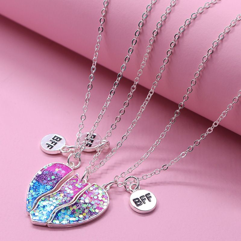 Necklace Necklace for 3 Half Heart Pendant Necklace for Friends Friendship view 2