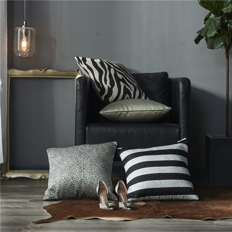 Print Striped Pillow Covers 18x18 in Couch Pillow Case Sets of 4 Modern view 3