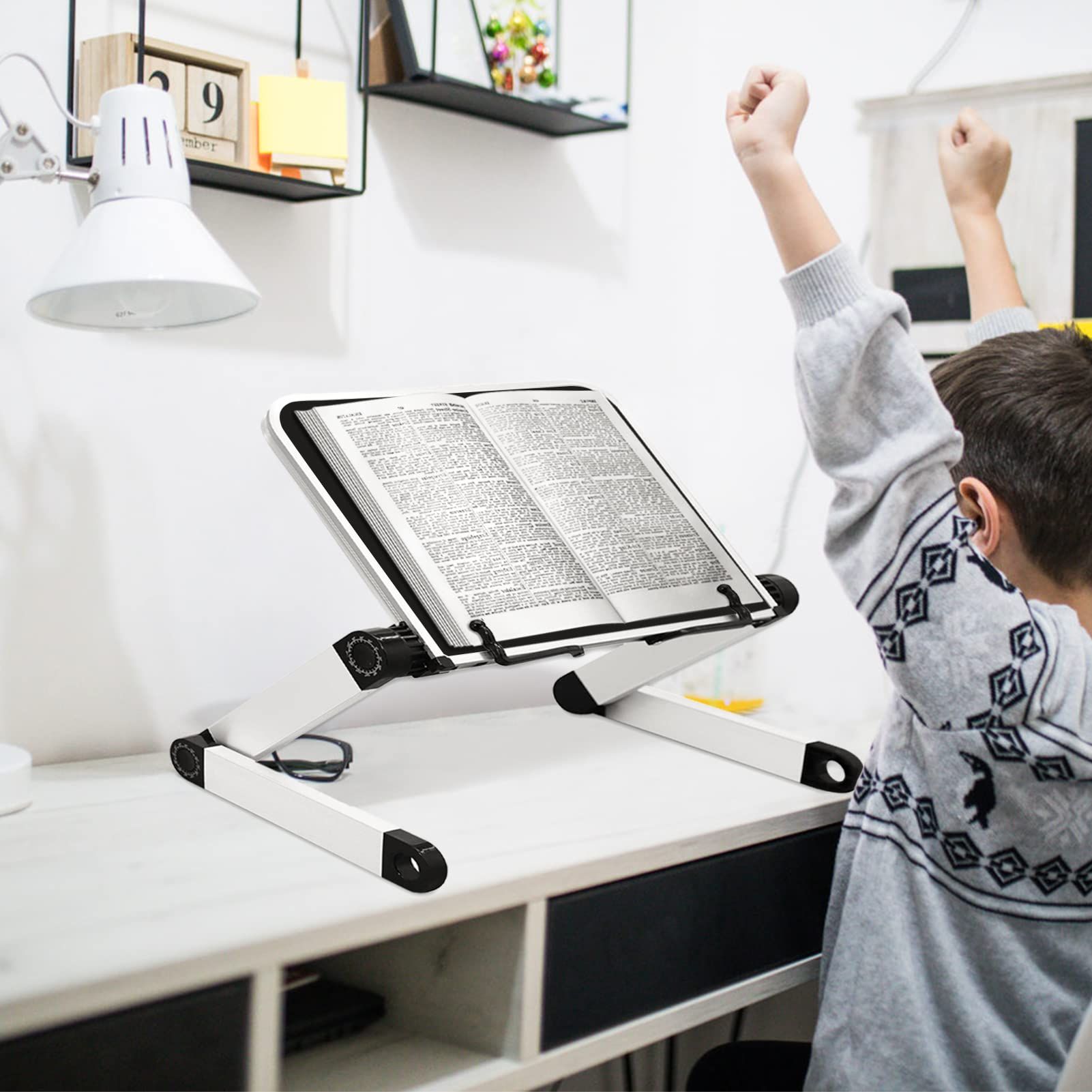 Book Stand for Reading Adjustable Textbook Stand Ergonomic Bed Book Holders view 4