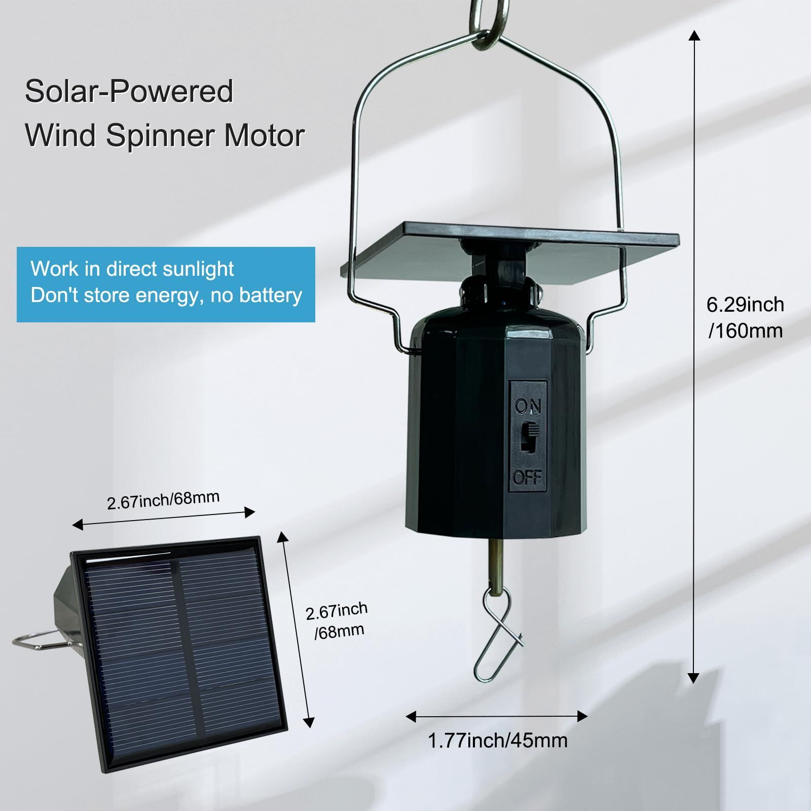 Solar Powered Wind Spinners Motor view 4