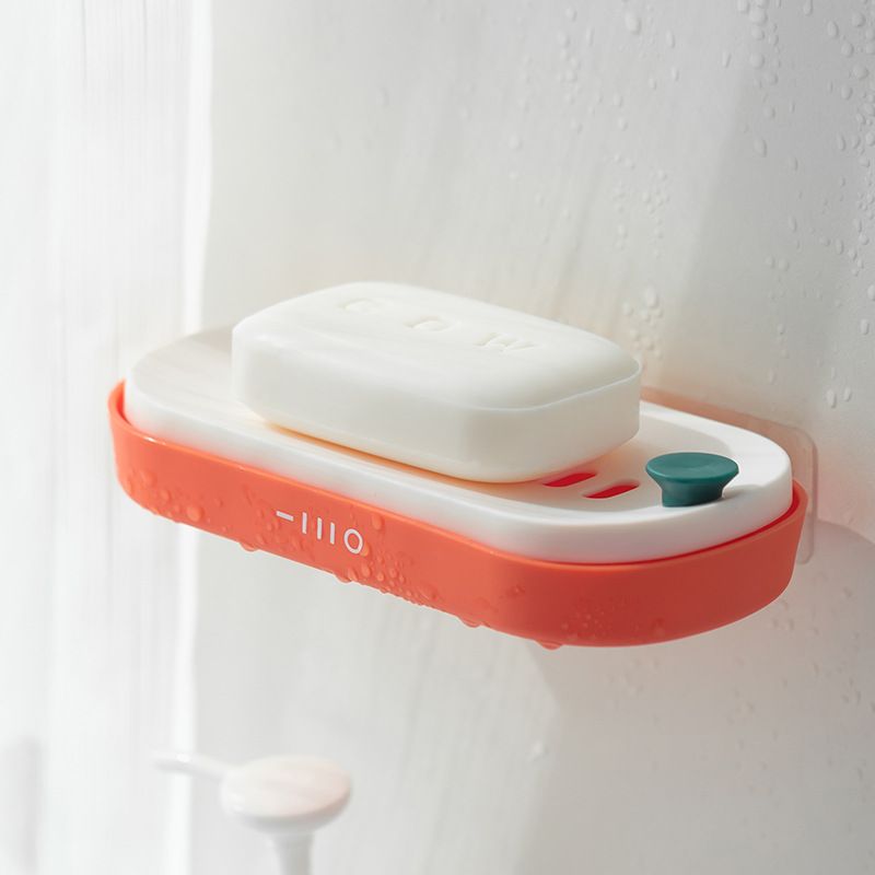 Soap Dish Wall-Mounted Soap Holder Press to Drain Soap Box for Home Bathroom view 2
