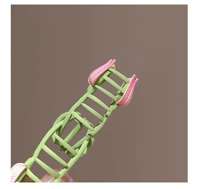 hairpin Elegant Flower Hair Claw Clips Pink Hair Clip Vintage Tulip Hair view 5