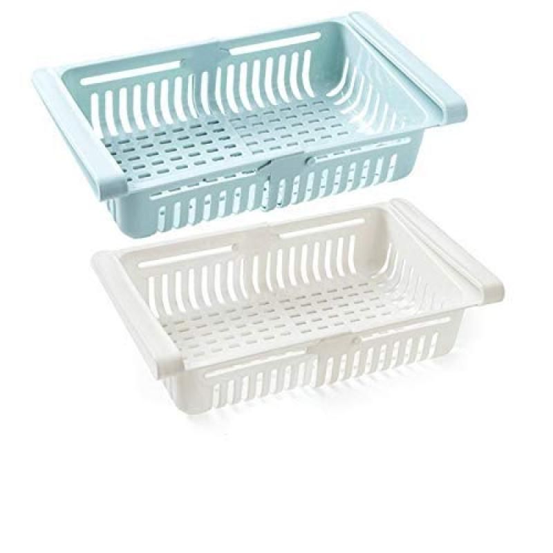 2 Pcs Kitchen Accessories Storage Container Refrigerator Organizer Adjustable — image 1