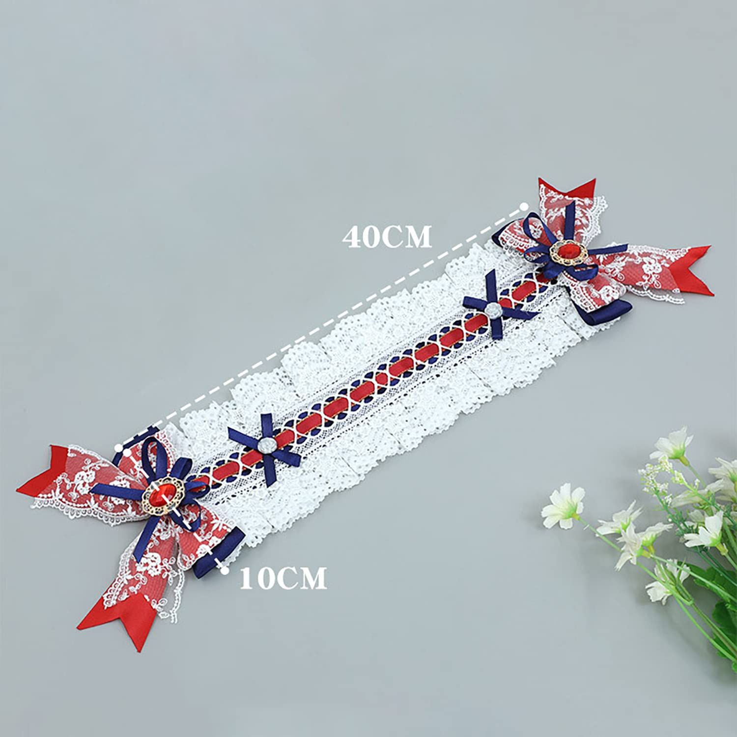 Women Cosplay Bowknot Decor Hair pin Headband Bow Lace Hairband French Maid view 3
