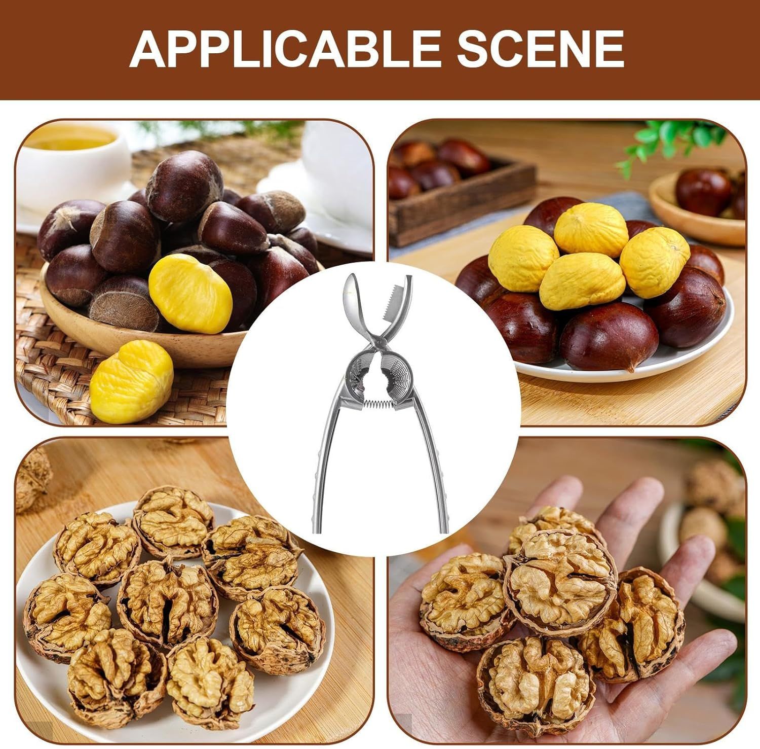 Chestnut Opener,Sturdy Stainless Steel Chestnut Cutter Walnut Cracker | view 5