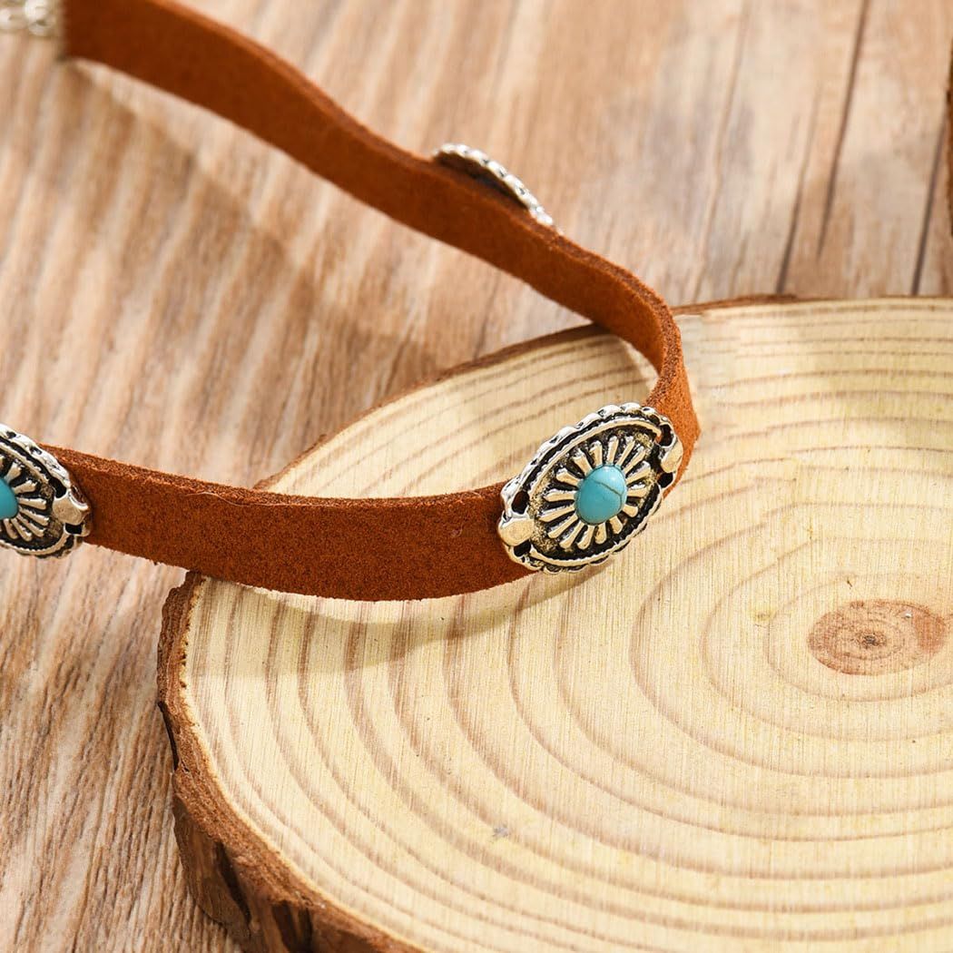 Necklaces for Women Vintage Choker Necklace Velvet Turquoise Brown Necklaces view 5